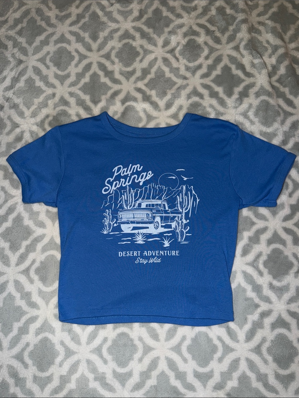 Palm Springs Blue Desert Adventure Crop Top